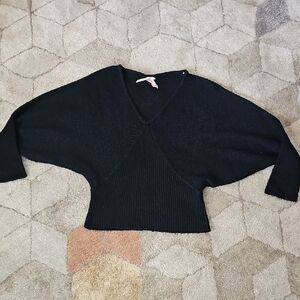 Derek Heart Black V-Neck Sweater Cropped Boxy Style